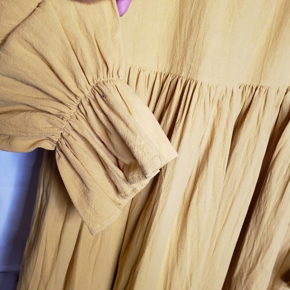 SHEIN Mustard Yellow Long Sleeve BabyDoll Mini Dress XS - Picture 8 of 12